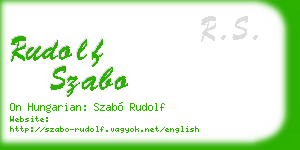 rudolf szabo business card